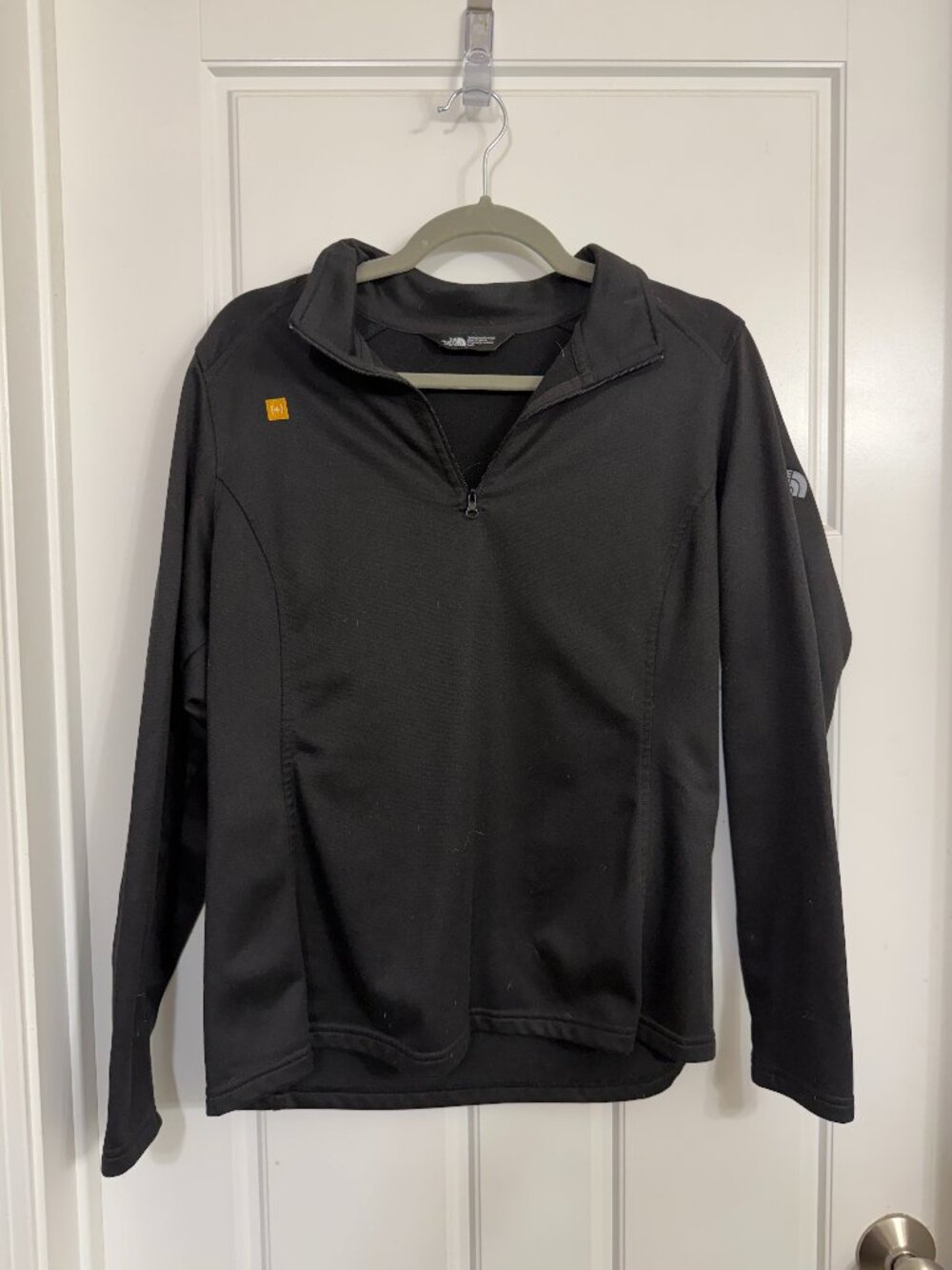 The North Face Women's Quarter Zip Pullover Size L Black Stretch Knit